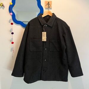 MUJI Charcoal Grey Shirt Jacket / Shacket Size Large, NWT New with Tags